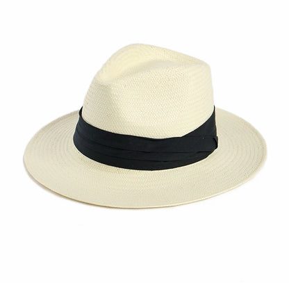 Sombrero Panama Hombre Summer Sun Protection Straw Hat Five Cent Grass Woven Panama Hat For Men Big Head Big Size Gentleman Hats