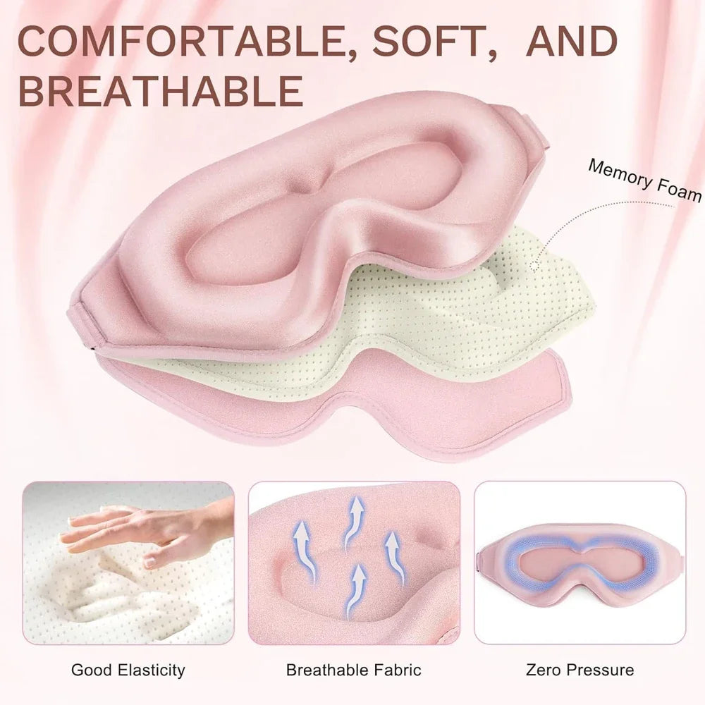 3D Sleep Eye Mask Zero Eye Pressure 3D Contoured Sleeping Mask Soft Comfort Eye Shade Cover 100% Block Out Light Slaapmasker