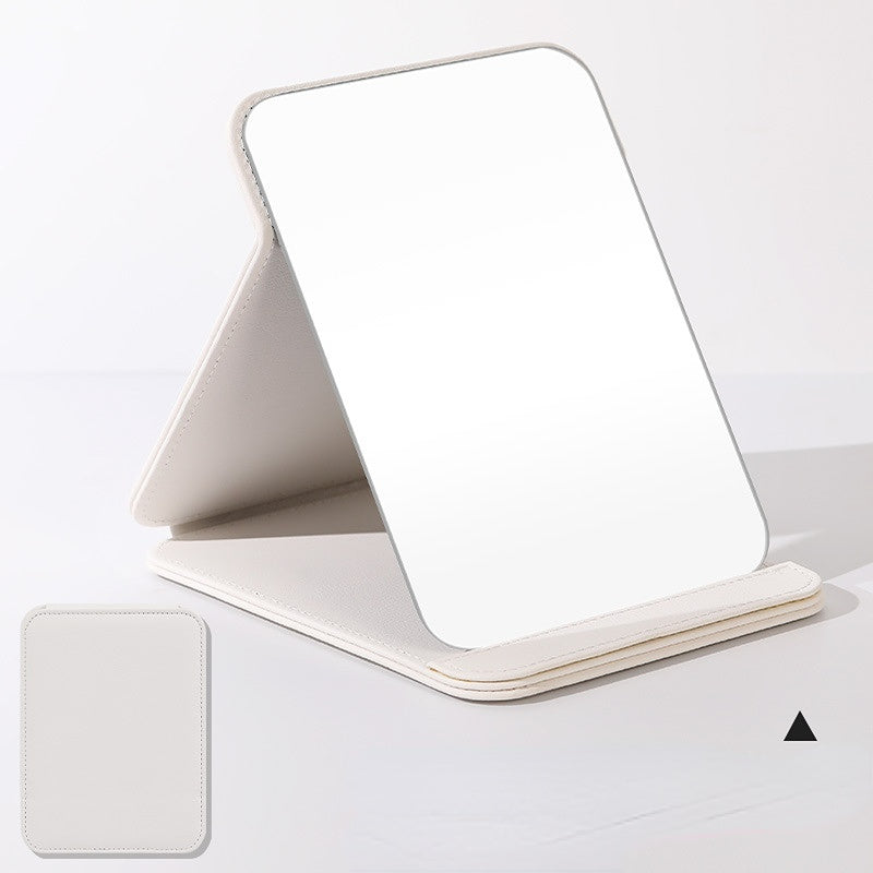 Portable High-Definition PU Folding Vanity Mirror – Stylish Desktop Makeup Mirror