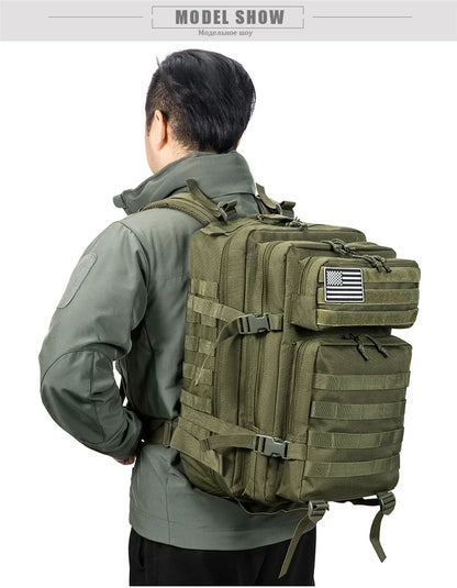 QT&QY Tactical Backpacks Outdoor 45L Large Capacity Man 3 Days Molle Hking Bags For Outdoor Trekking Camping Backpack
