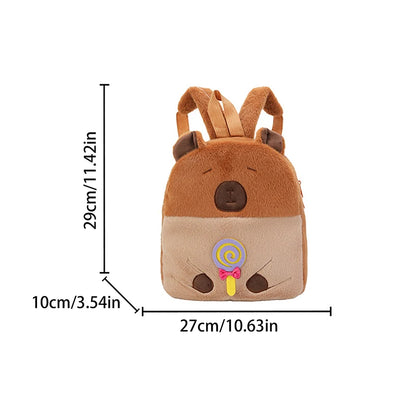 Kawaii New Capybara Plush Backpack For Women Versatile Cartoon Funny Capibala Bag Large Capacity Tote Bag Children's Gift