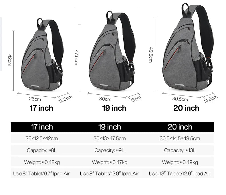 Mixi Men's & Women's Sling Backpack – Versatile USB Crossbody Bag for Travel, Sports & School