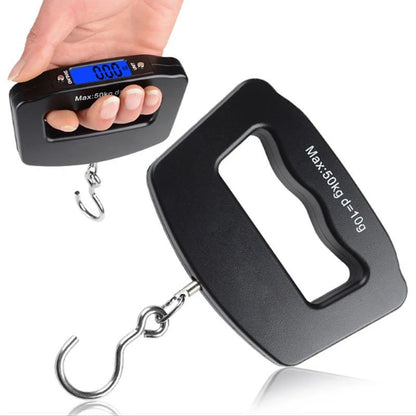 50KG/110LB Portable Digital Hanging Scale – LCD Luggage & Fish Weighing Scale with Hook
