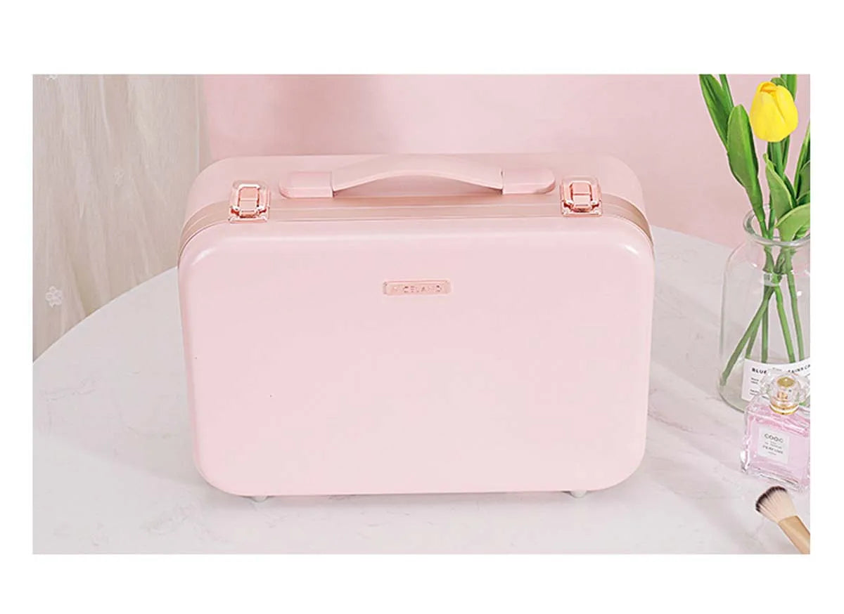 Large-Capacity LED Makeup Case with Mirror – Portable Professional Cosmetic Storage Box