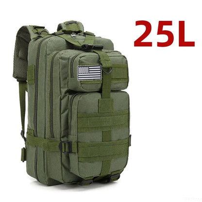 1000D Nylon Waterproof Tactical Backpack – Outdoor Rucksack for Camping, Hiking, Trekking, Fishing & Hunting (25L/50L)