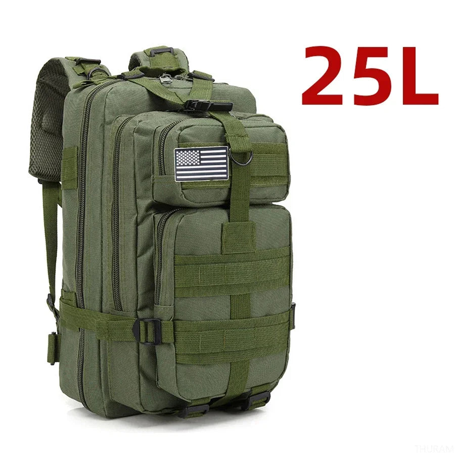1000D Nylon Waterproof Tactical Backpack – Outdoor Rucksack for Camping, Hiking, Trekking, Fishing & Hunting (25L/50L)