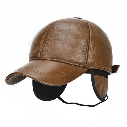 2025 Adjustable Men's Genuine Cowhide Leather Baseball Cap for Fall Winter Outdoor Sports Hat Men Real Cowhide Leather Caps