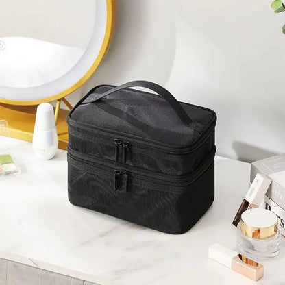 Fashion Transparent Mesh Travel Cosmetic Bag – Large Capacity 1/2/3 Layer Toiletry & Makeup Organizer for Women