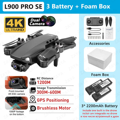 L900 PRO SE GPS Drone – 4K Dual Camera, 5G WiFi FPV, Brushless Motor, Foldable Quadcopter