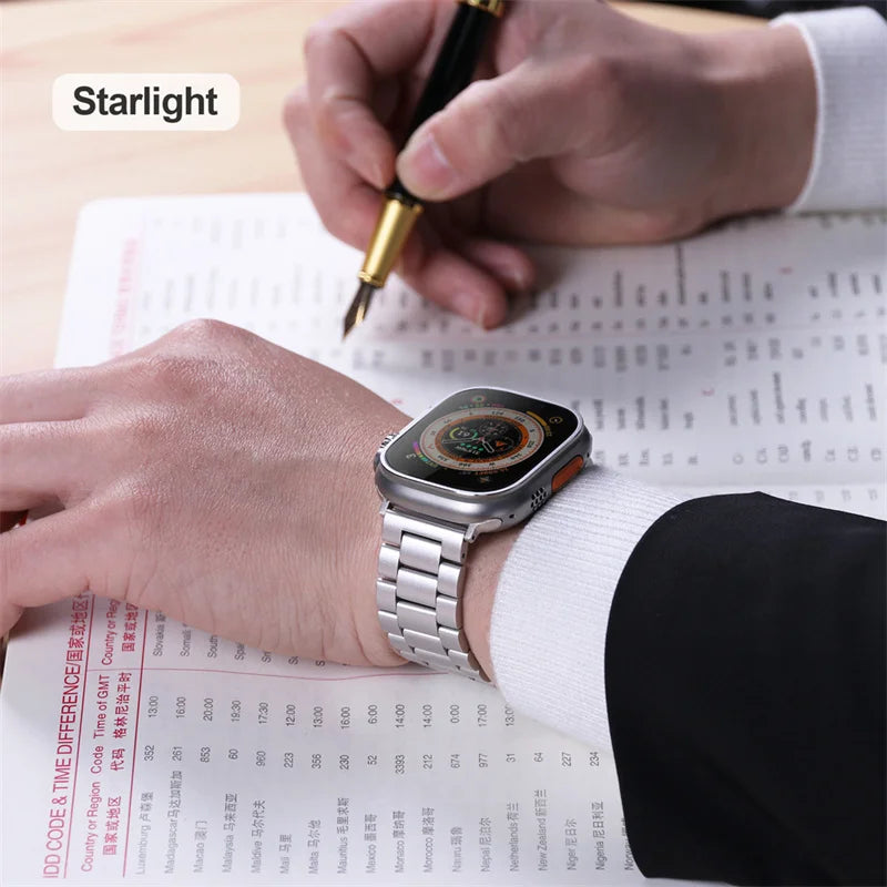 Premium Stainless Steel Strap for Apple Watch – Elegant Metal Bracelet (Ultra/Series 10/9) ✨