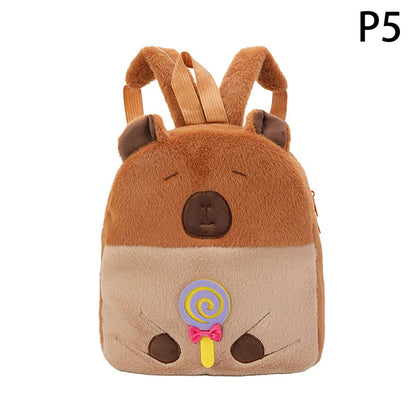 Kawaii New Capybara Plush Backpack For Women Versatile Cartoon Funny Capibala Bag Large Capacity Tote Bag Children's Gift