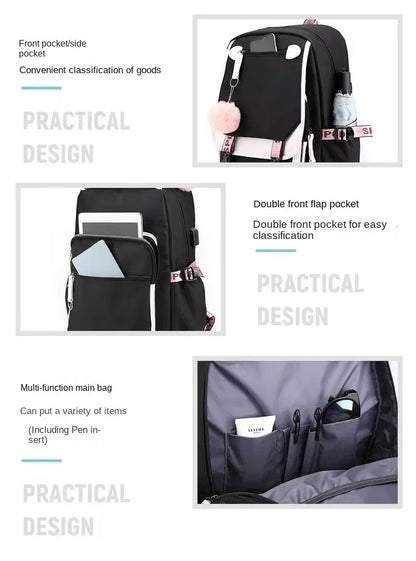 Stylish Kawaii Capybara Computer Backpack College School Casual Daypack Teens Bag Large Capacity Adjustable Strap Schoolbag