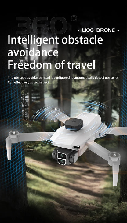 L106 MAX Brushless Dual Camera Drone – 360° Obstacle Avoidance, 2.4GHz RC Quadcopter with HD Camera