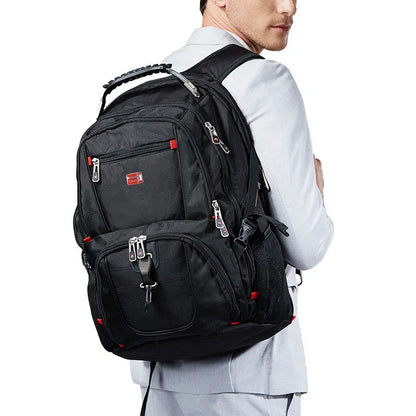 Swiss Multifunctional 17-Inch Laptop Backpack – Durable Travel & College Bag with USB Charging & Water Resistance