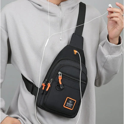 Fashion Men's Chest Bag – Lightweight Oxford Fabric Crossbody Shoulder Bag, Stylish Casual Waist Pack for Men
