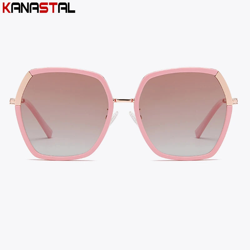 New Polarized Sunglasses Women UV400 Sun Glasses Men Metal Eyeglasses Frame Driving Beach Party Travel Anti Glare Shade Eyewear