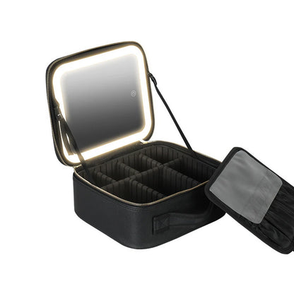 Korean Style Large-Capacity Cosmetic Bag – Portable Travel Makeup & Skincare Organizer with Mirror