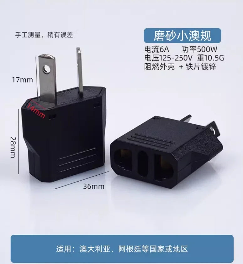 EU Plug Adapter - US to EU, CN to EU, KR to EU Travel Converter for Electric Power Sockets and AC Outlets