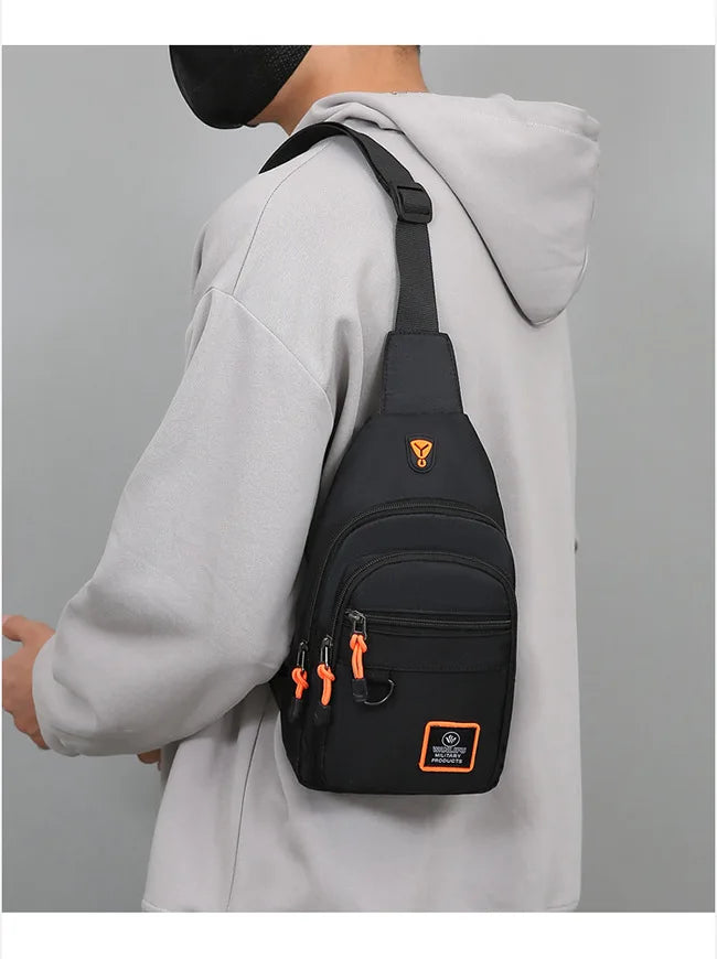 Fashion Men's Chest Bag – Lightweight Oxford Fabric Crossbody Shoulder Bag, Stylish Casual Waist Pack for Men