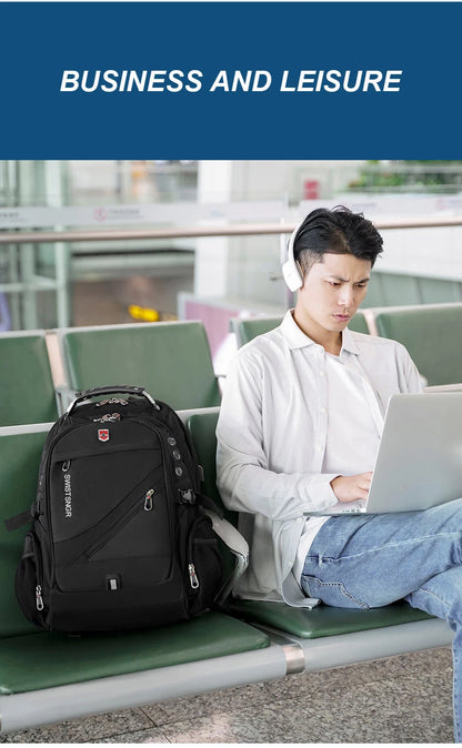 2025 Waterproof Laptop Backpack – 17/20 Inch Oxford Travel Rucksack for Men & Women, School Bag with Modern Design
