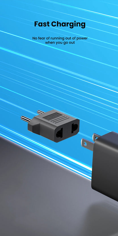 Elough US to EU Plug Adapter – Power Travel Converter for American, China, KR to Europe (1-20pcs)