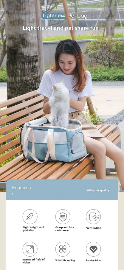 Dog Carrier Bag Soft Side Backpack Cat Pet Carriers Dog Travel Bags Airline Approved Transport for Small Dogs Cats Outgoing