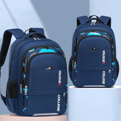 Waterproof Primary School Backpack – Durable & Spacious Book Bag for Teen Boys!