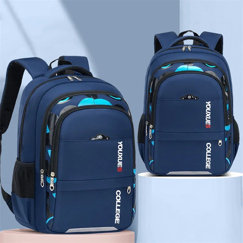Waterproof Primary School Backpack – Durable & Spacious Book Bag for Teen Boys!