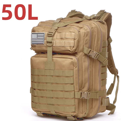 1000D Nylon Waterproof Tactical Backpack – Outdoor Rucksack for Camping, Hiking, Trekking, Fishing & Hunting (25L/50L)