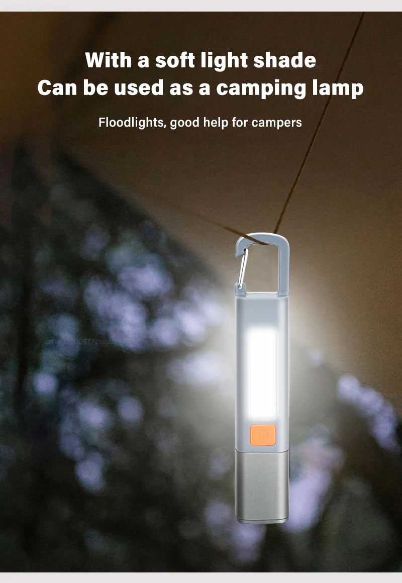 New Xiaomi Portable LED Flashlight – USB Rechargeable, Zoomable Torch for Outdoor Camping, Hiking & Emergency Use
