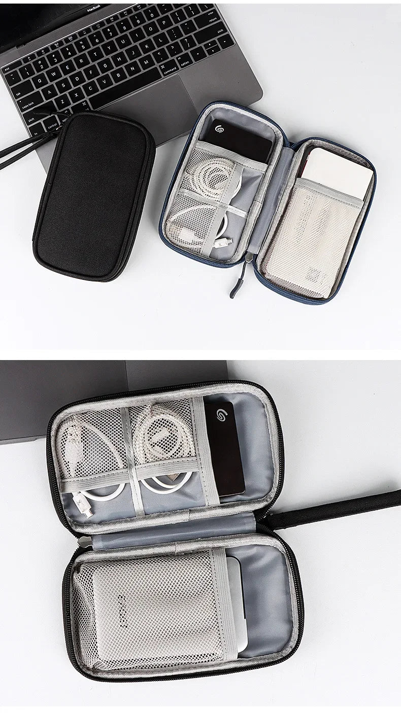 Waterproof Portable Cable Organizer – Digital Storage Bag for Cables, Power Bank & Earphones