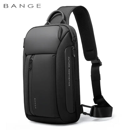 BANGE Brand Design Oxford Trendy Waterproof Men’s Chest Bag – Large Capacity, Multi-Pockets Slim Bag for Male