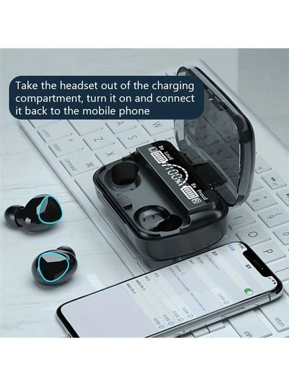 Bluetooth earphones with ultra long battery life, in ear Bluetooth earphones, wireless earphones，TWS Wireless Earphones Noise Ca