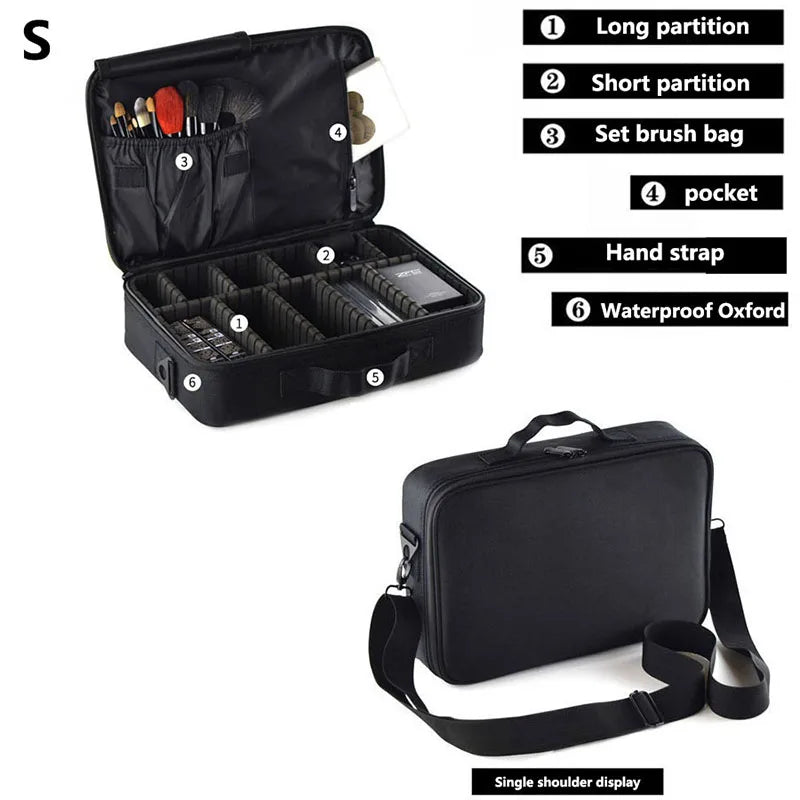 Professional Large Capacity Makeup Case – Travel Beauty Cosmetic Organizer & Nail Tool Box