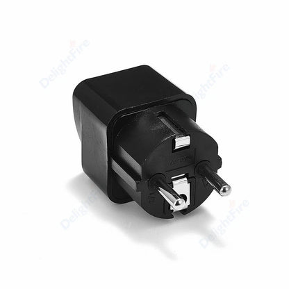 KR Plug Adapter – Universal Travel Adapter AU/UK/US to EU Type E/F Socket | France, Spain, Germany Compatible AC Power Outlet