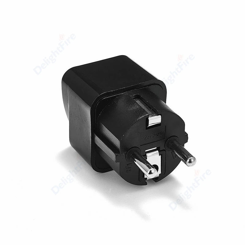 KR Plug Adapter – Universal Travel Adapter AU/UK/US to EU Type E/F Socket | France, Spain, Germany Compatible AC Power Outlet