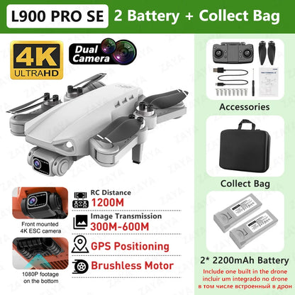 L900 PRO SE GPS Drone – 4K Dual Camera, 5G WiFi FPV, Brushless Motor, Foldable Quadcopter
