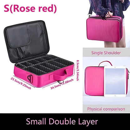 Professional Large Capacity Makeup Case – Travel Beauty Cosmetic Organizer & Nail Tool Box