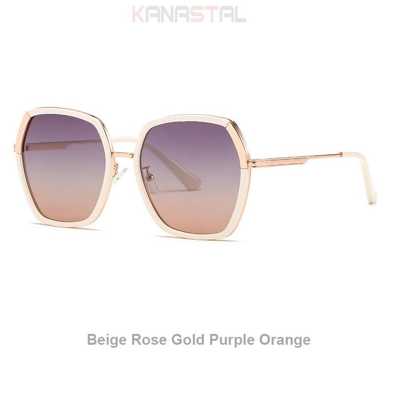 New Polarized Sunglasses Women UV400 Sun Glasses Men Metal Eyeglasses Frame Driving Beach Party Travel Anti Glare Shade Eyewear