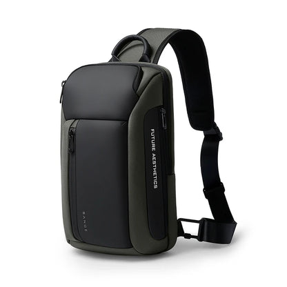 BANGE Brand Design Oxford Trendy Waterproof Men’s Chest Bag – Large Capacity, Multi-Pockets Slim Bag for Male