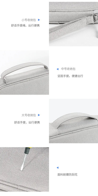 Waterproof Portable Cable Organizer – Digital Storage Bag for Cables, Power Bank & Earphones