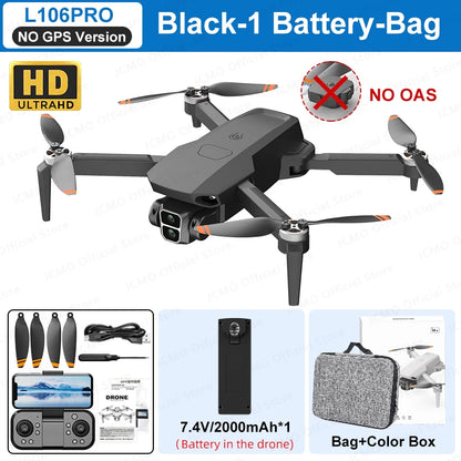 L106 MAX Brushless Dual Camera Drone – 360° Obstacle Avoidance, 2.4GHz RC Quadcopter with HD Camera