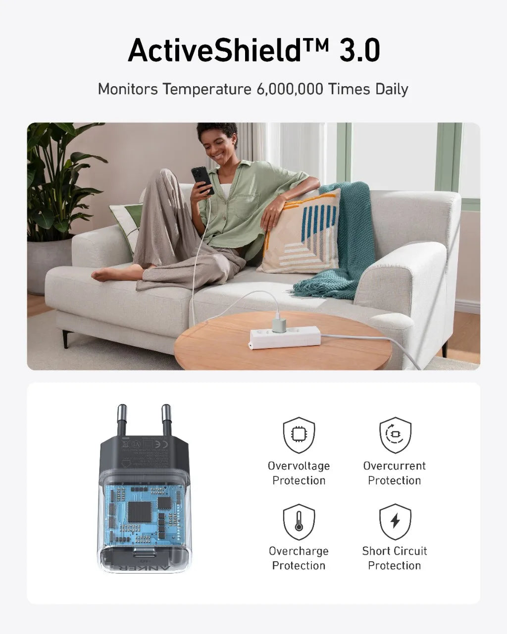 Anker Nano USB-C Charger 30W – High-Speed PIQ 3.0 & PPS Fast Charging Power Adapter, Compatible with iPhone 15/14, Samsung, and More