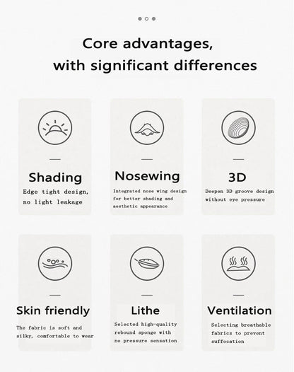 3D Sleep Mask Blindfold Sleeping Aid Eye Mask Soft Memory Foam Face Mask Eyeshade 99% Blockout Light Slaapmasker Eye Cover Patch