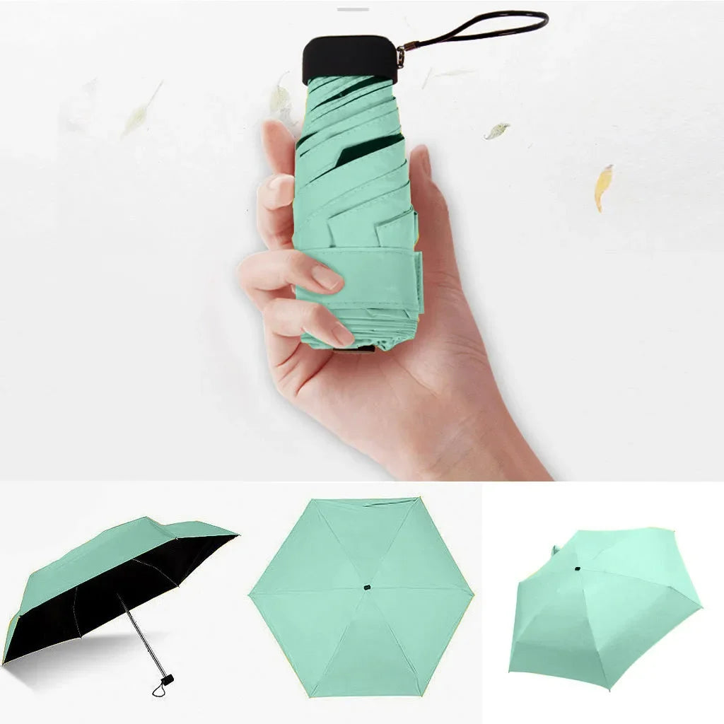 ☀️☔ Pocket-Sized Mini Folding Umbrella – Lightweight, Stylish & Perfect for Sun & Rain Protection! 🎒✨