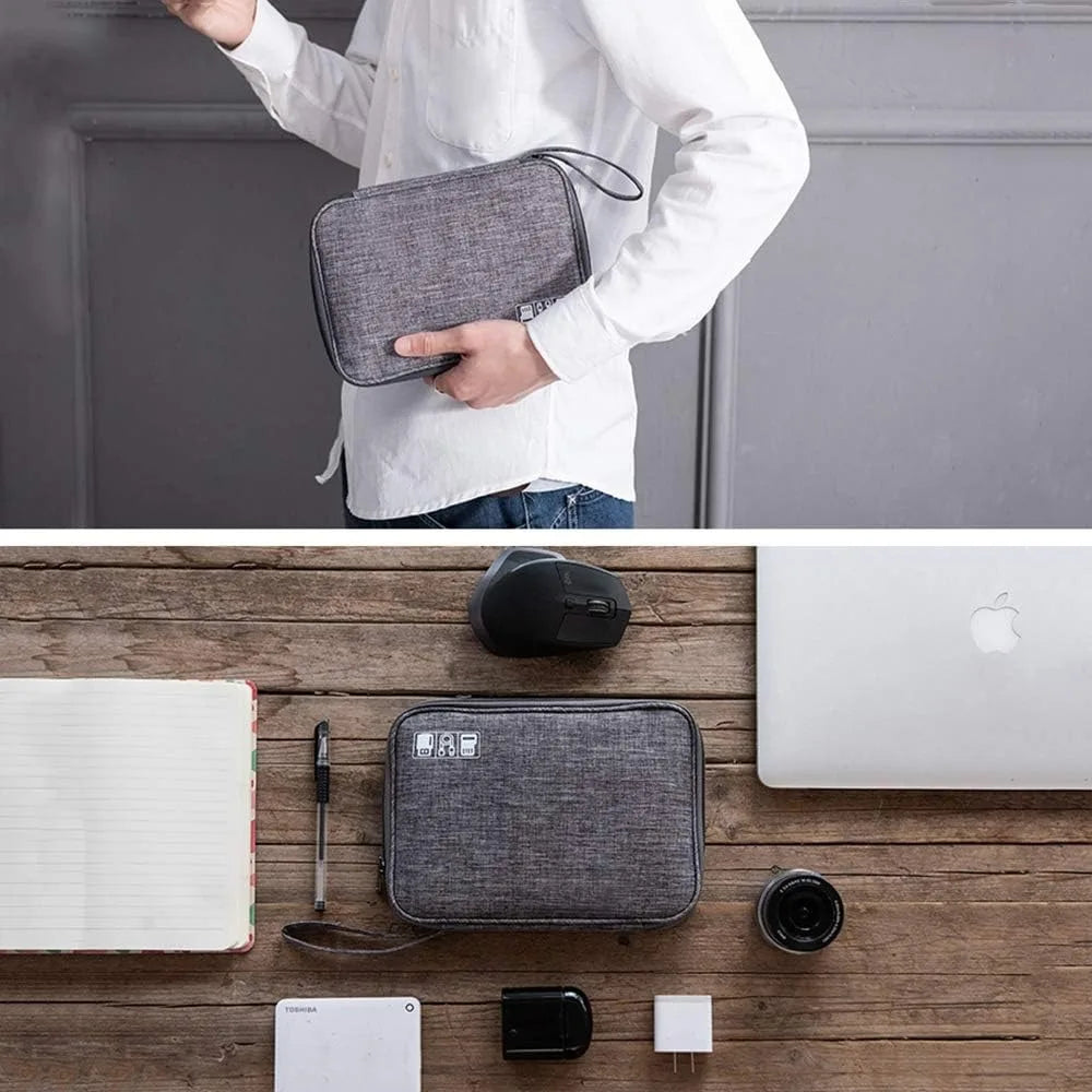 Waterproof Electronics Organizer Bag – Travel Cable & Accessories Storage Pouch