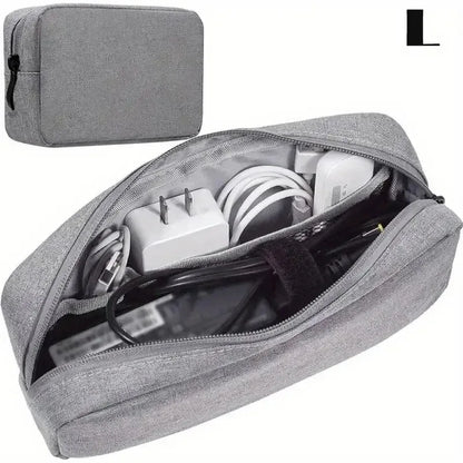 Digital Travel Organizer Case – Portable Zipper Storage Bag for Headphones, Cables, Chargers & Accessories