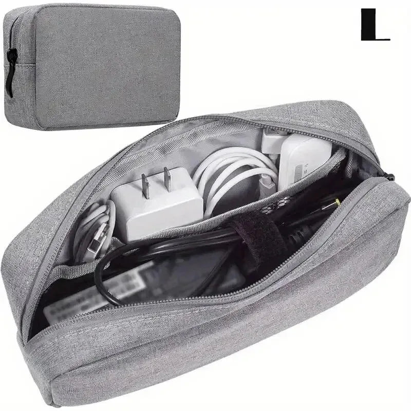 Digital Travel Organizer Case – Portable Zipper Storage Bag for Headphones, Cables, Chargers & Accessories