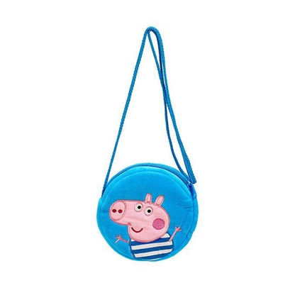 Peppa Pig Anime Plush Bag George Peggy Kindergarten Backpack Cartoon Round Shoulder Bag Coin Purse Kids Birthday Gift