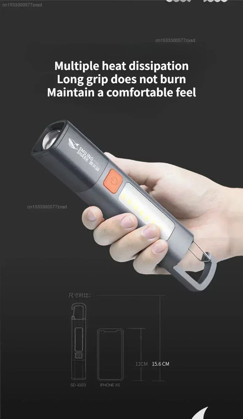 Xiaomi Outdoor Flashlight – Portable Strong Light with Variable Focus, Floodlight Side Lights & Long Range Rechargeable Flashlight